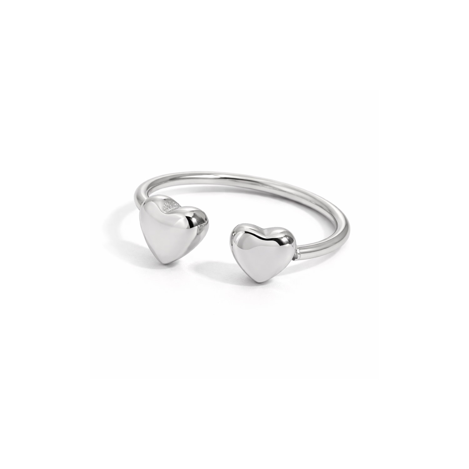 Double Heart Ring | Größenverstellbar