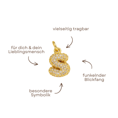 Balloon Letter Charm Glitter