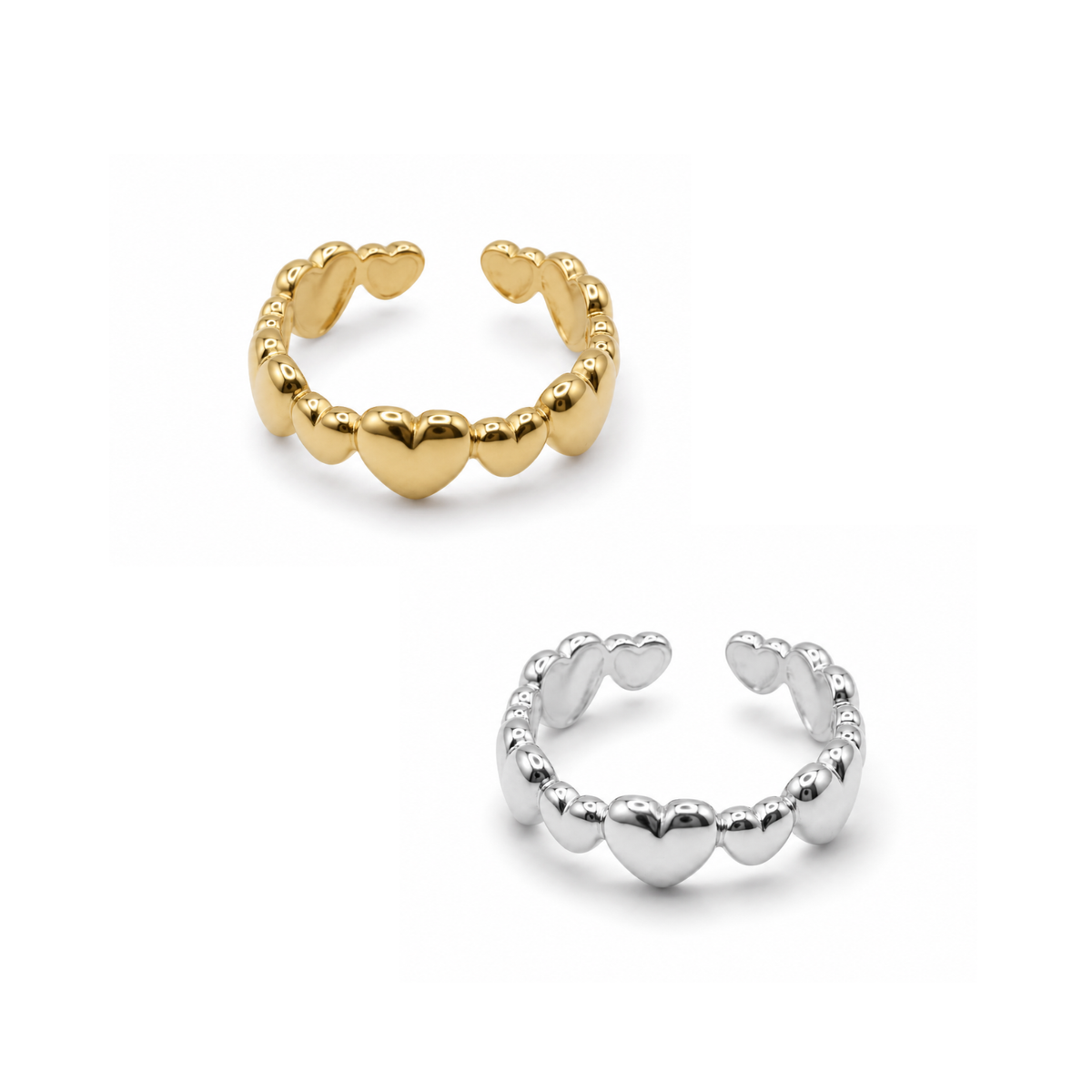 GOLDEN HOUR | Hearts Ring | Größenverstellbar