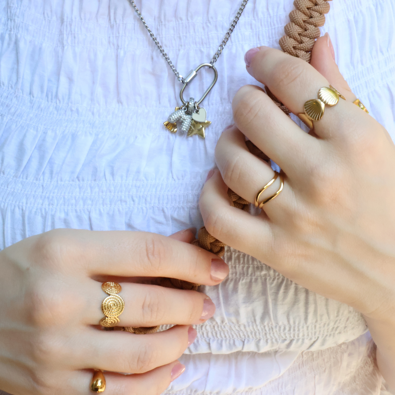 Shell Ring bicolor | Größenverstellbar