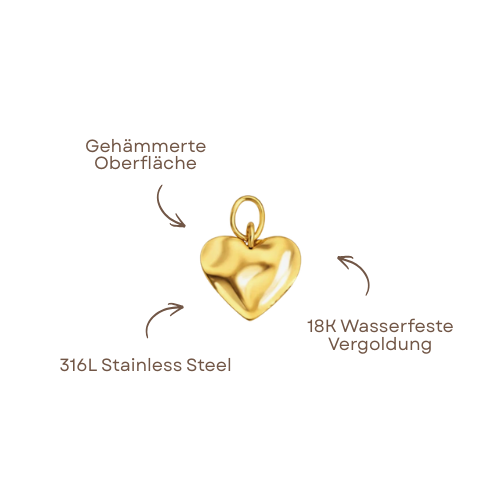 Hammered Heart Charm