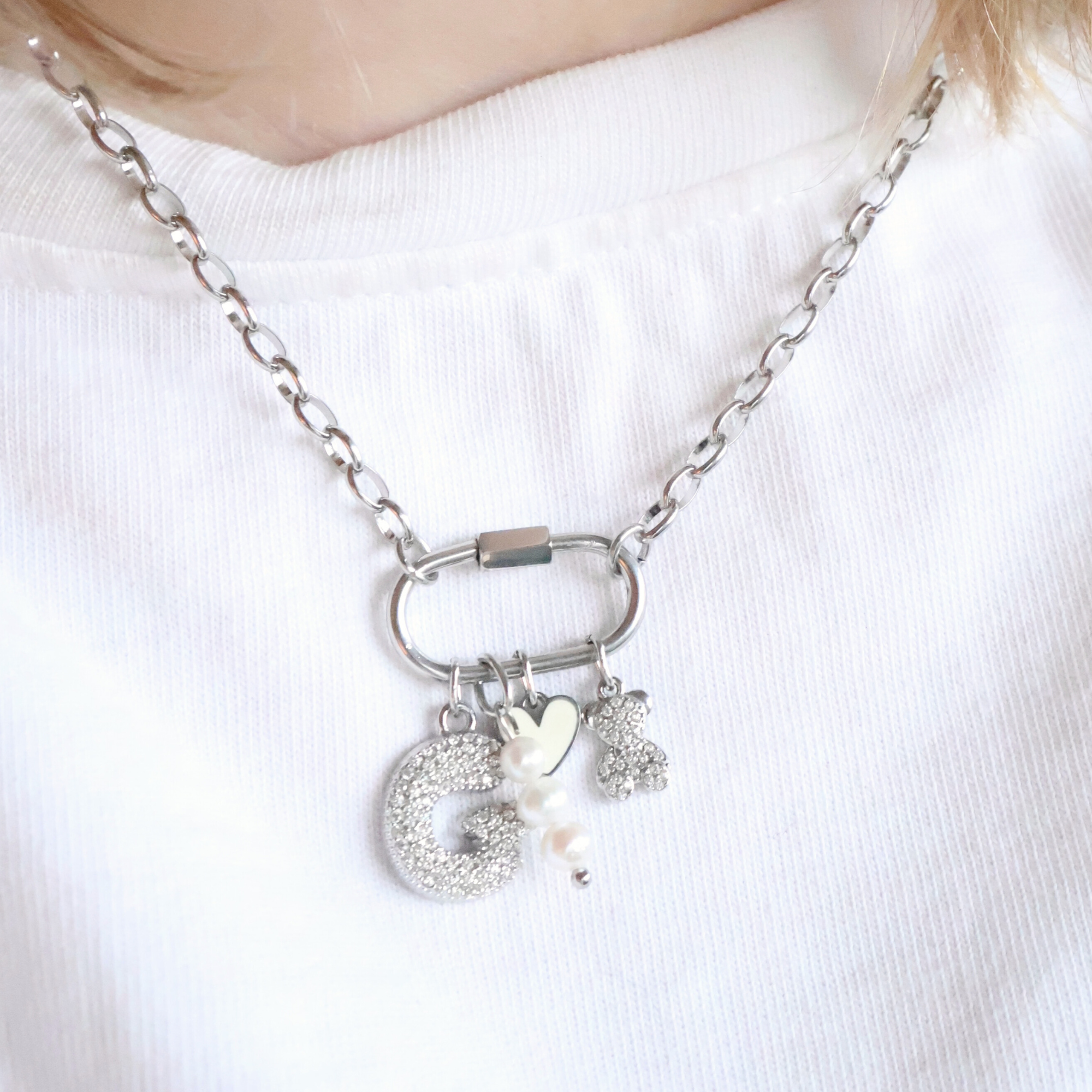 Balloon Letter Charm Big | Silber
