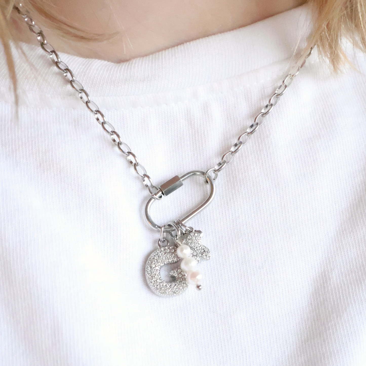 Balloon Letter Charm Big | Silber