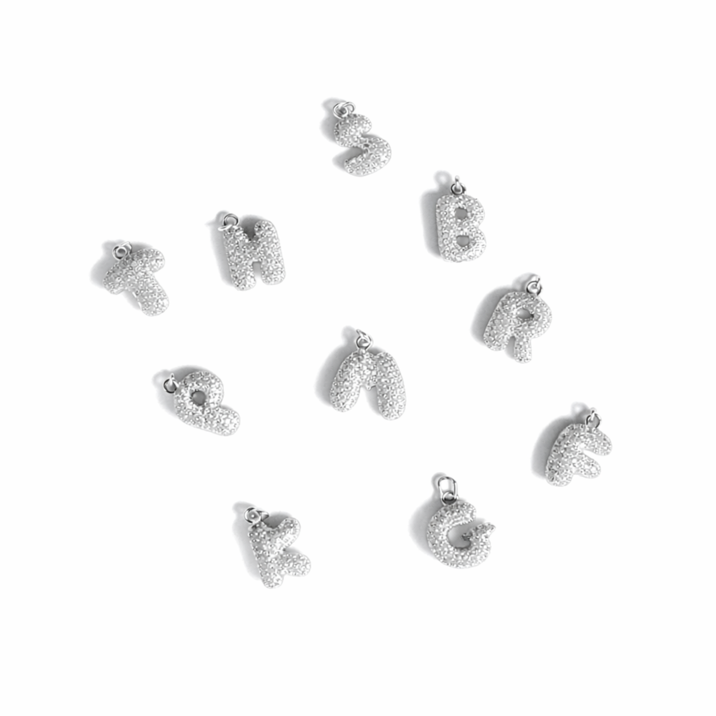 Balloon Letter Charm Big | Silber