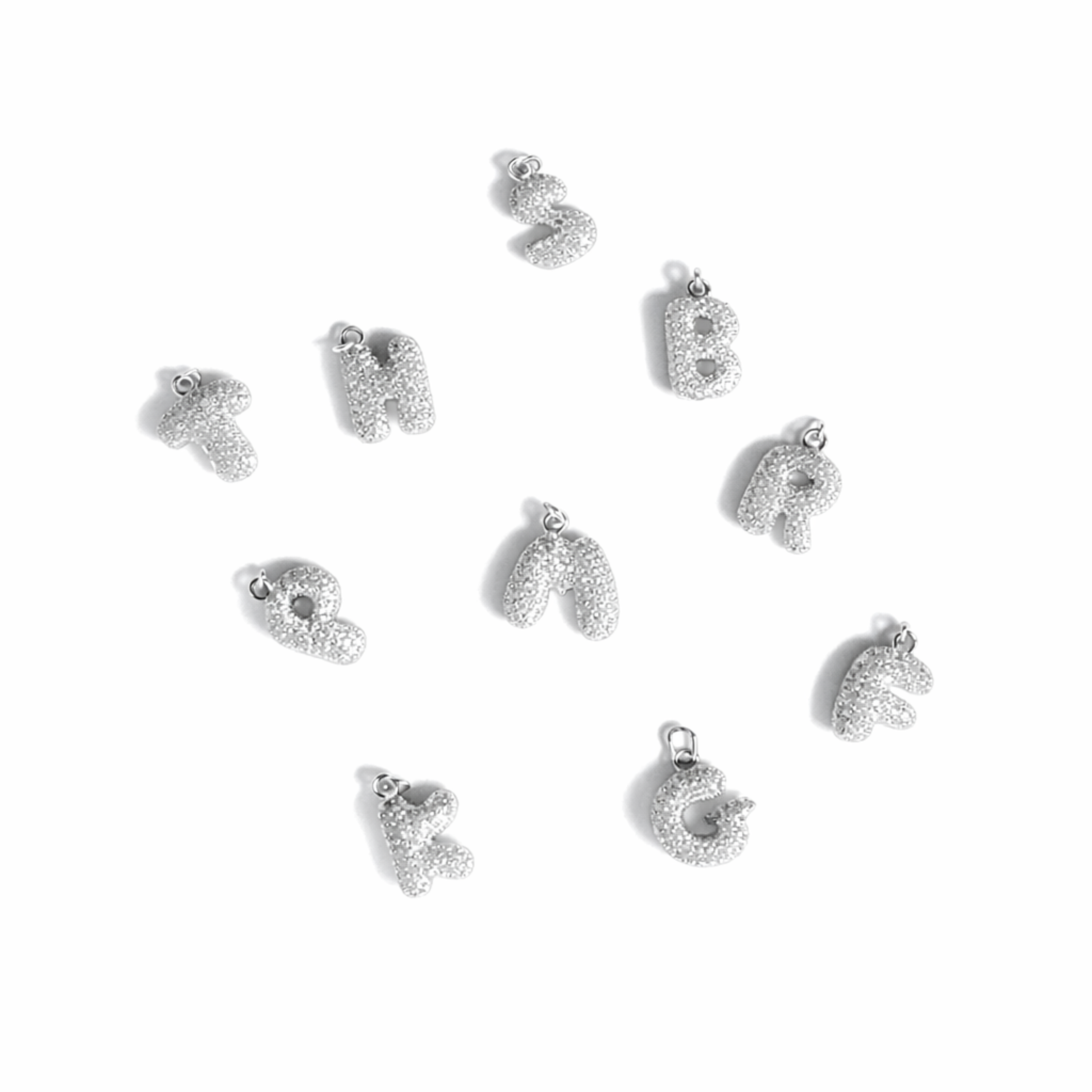 Balloon Letter Charm Big | Silber
