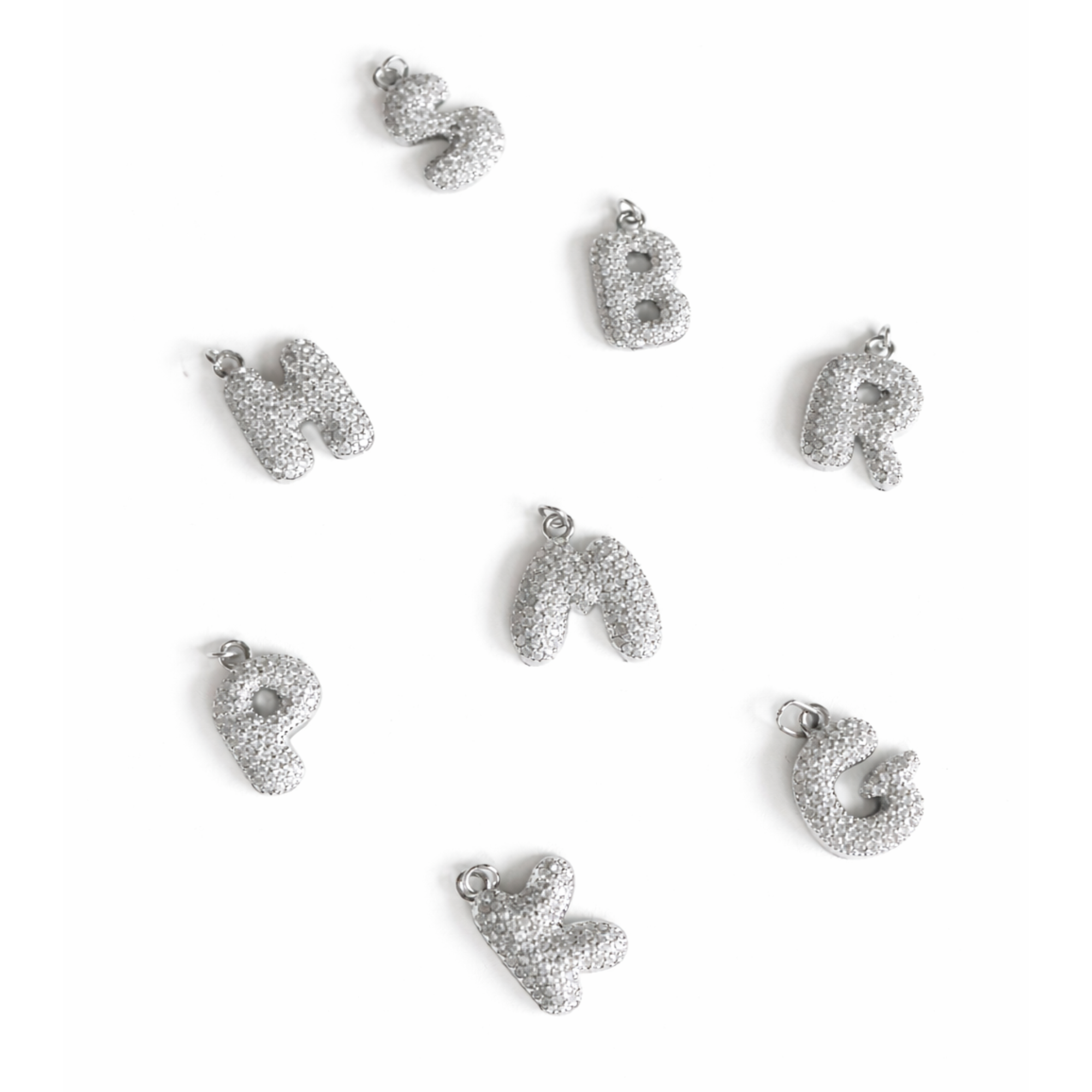 Balloon Letter Charm Big | Silber