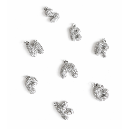 Balloon Letter Charm Big | Silber