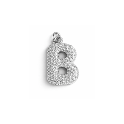 Balloon Letter Charm Big | Silber