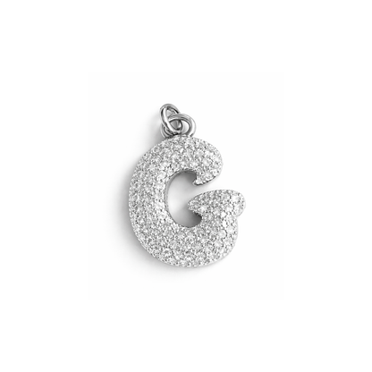 Balloon Letter Charm Big | Silber