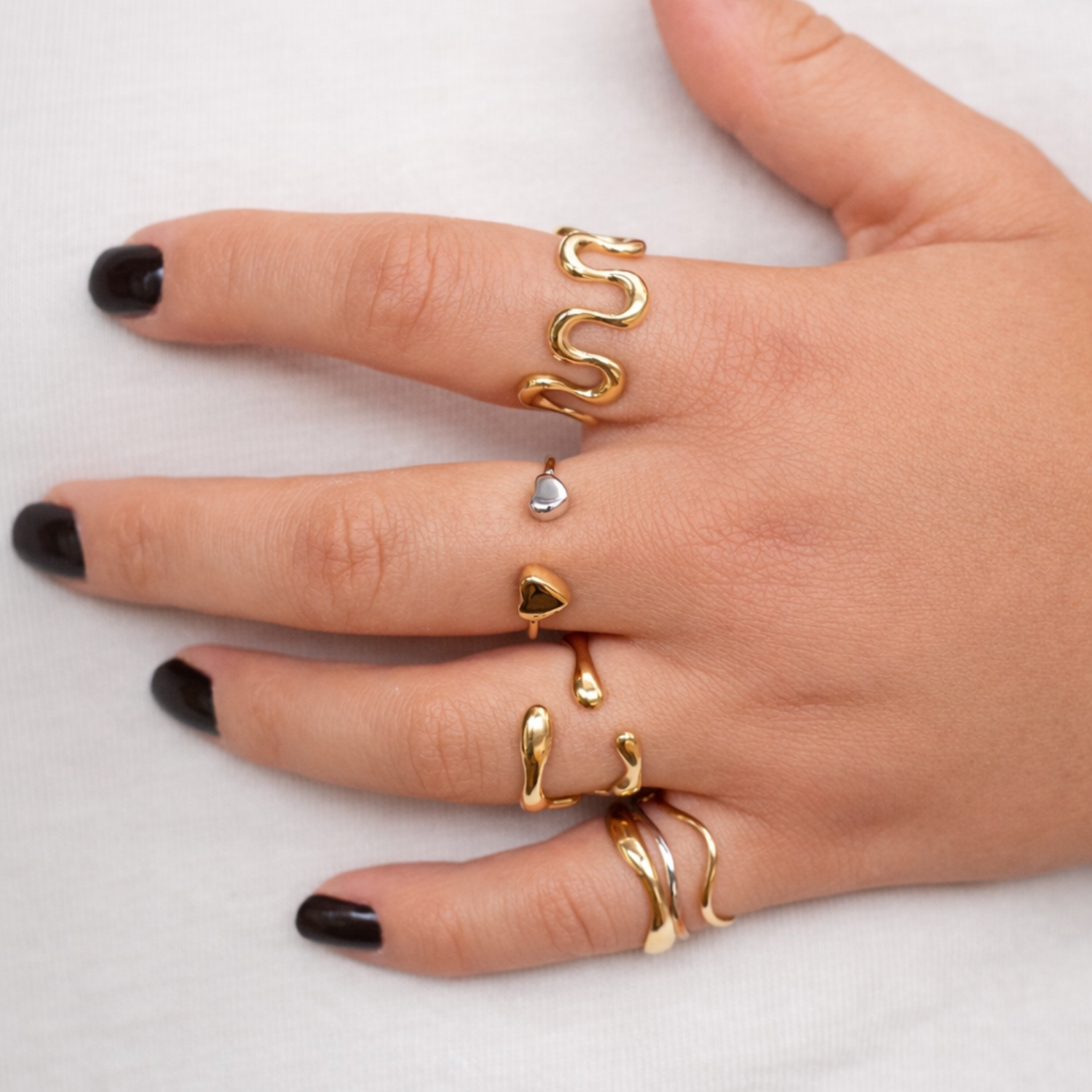 Double Heart Ring | Größenverstellbar