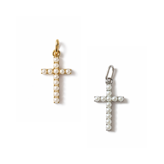Pearly Cross Charm