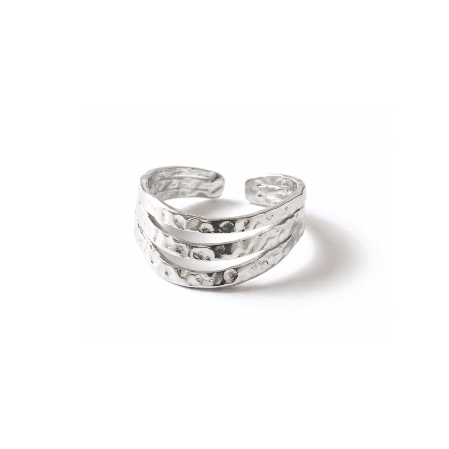 Hammered Triple Ring | Größenverstellbar