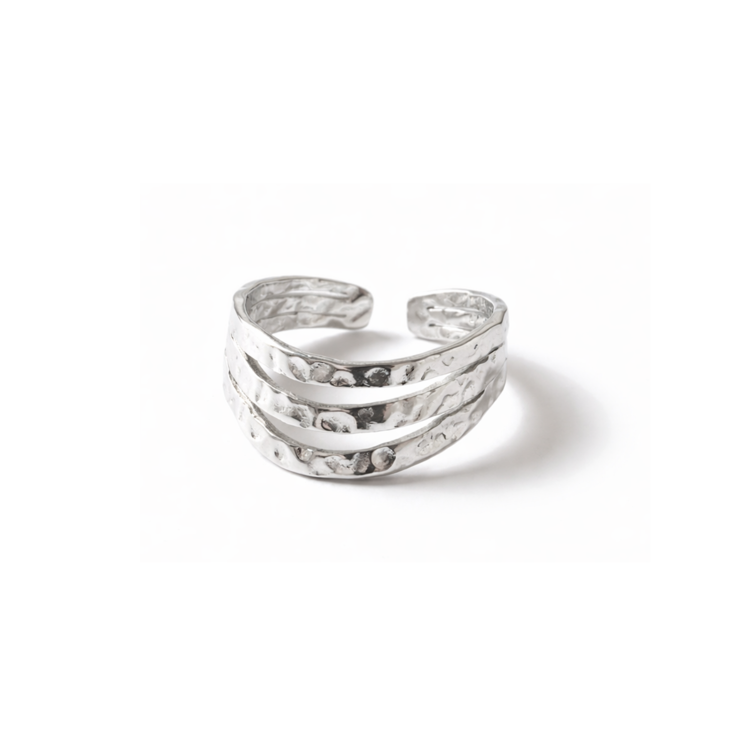Hammered Triple Ring | Größenverstellbar