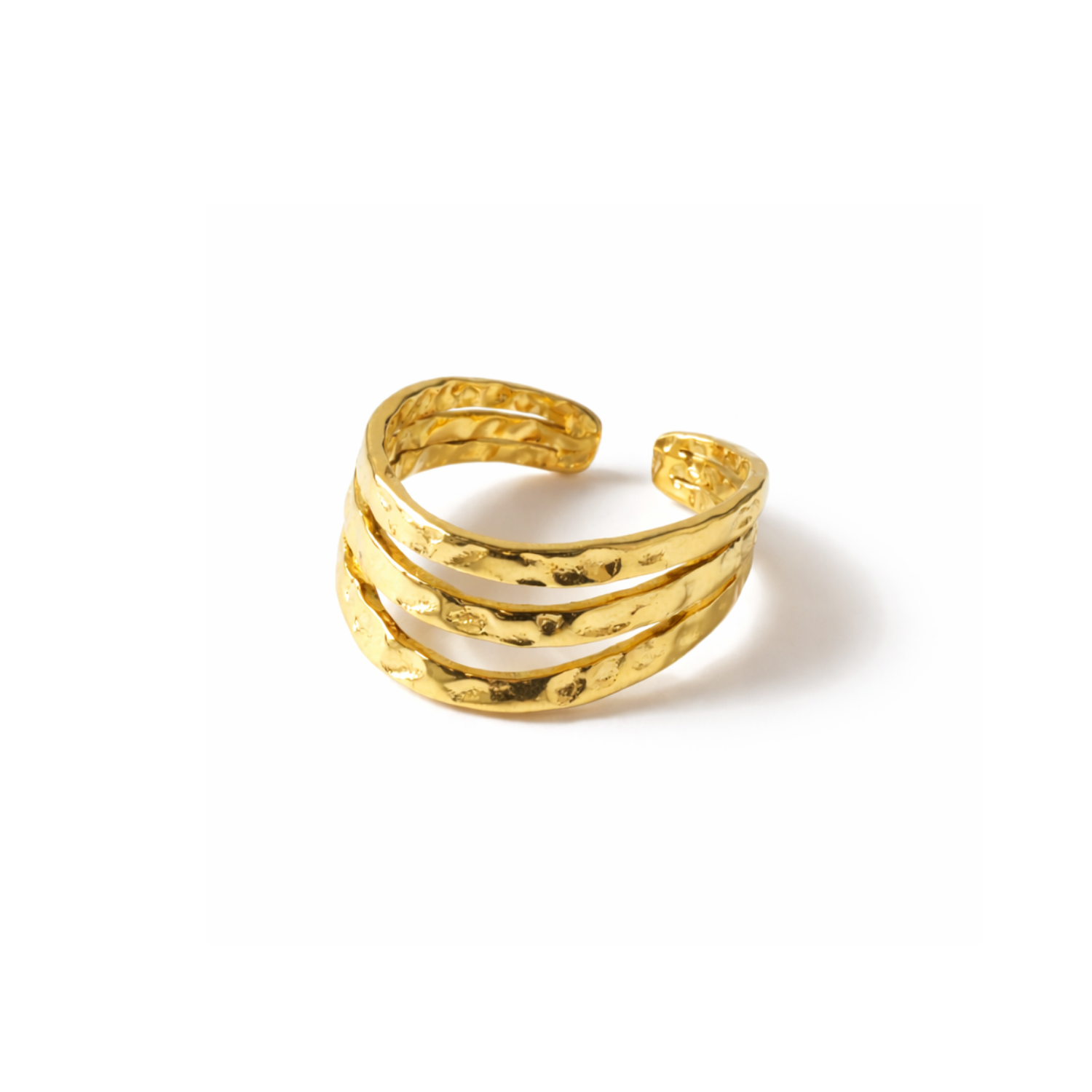 Hammered Triple Ring | Größenverstellbar
