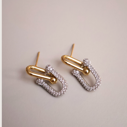 Bicolor Bling Ohrstecker