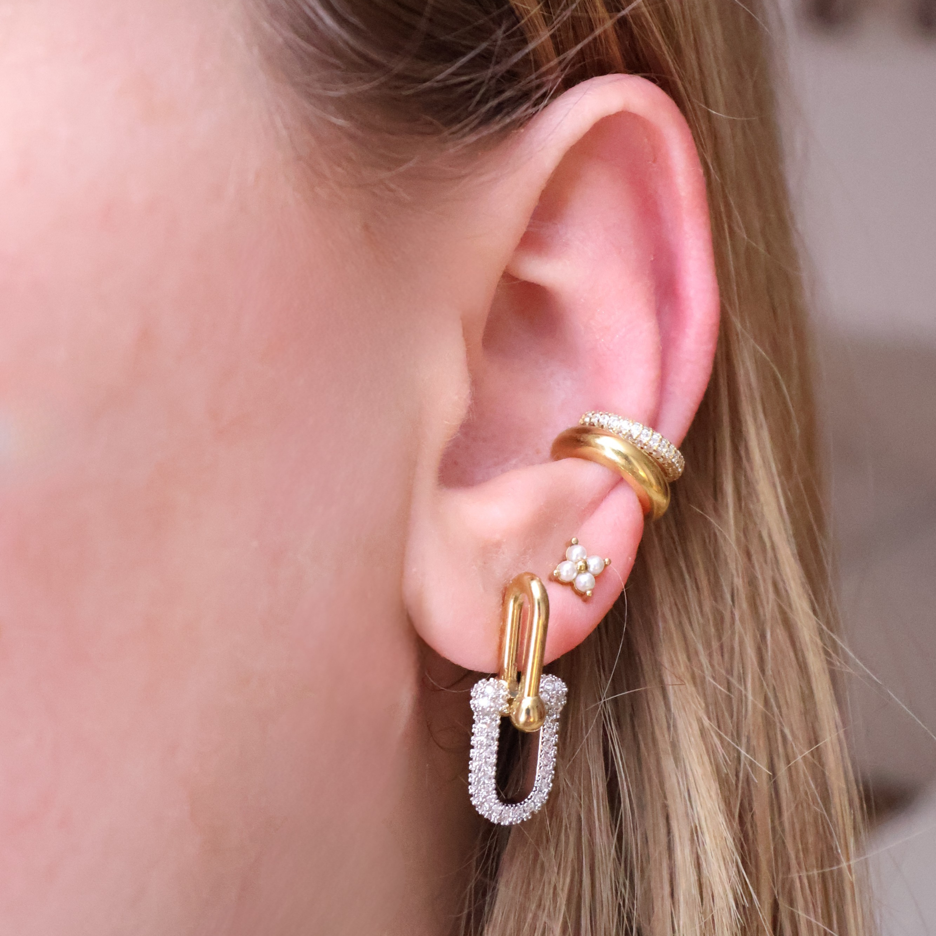 Bicolor Bling Ohrstecker