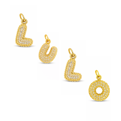 Balloon Letter Charm Glitter