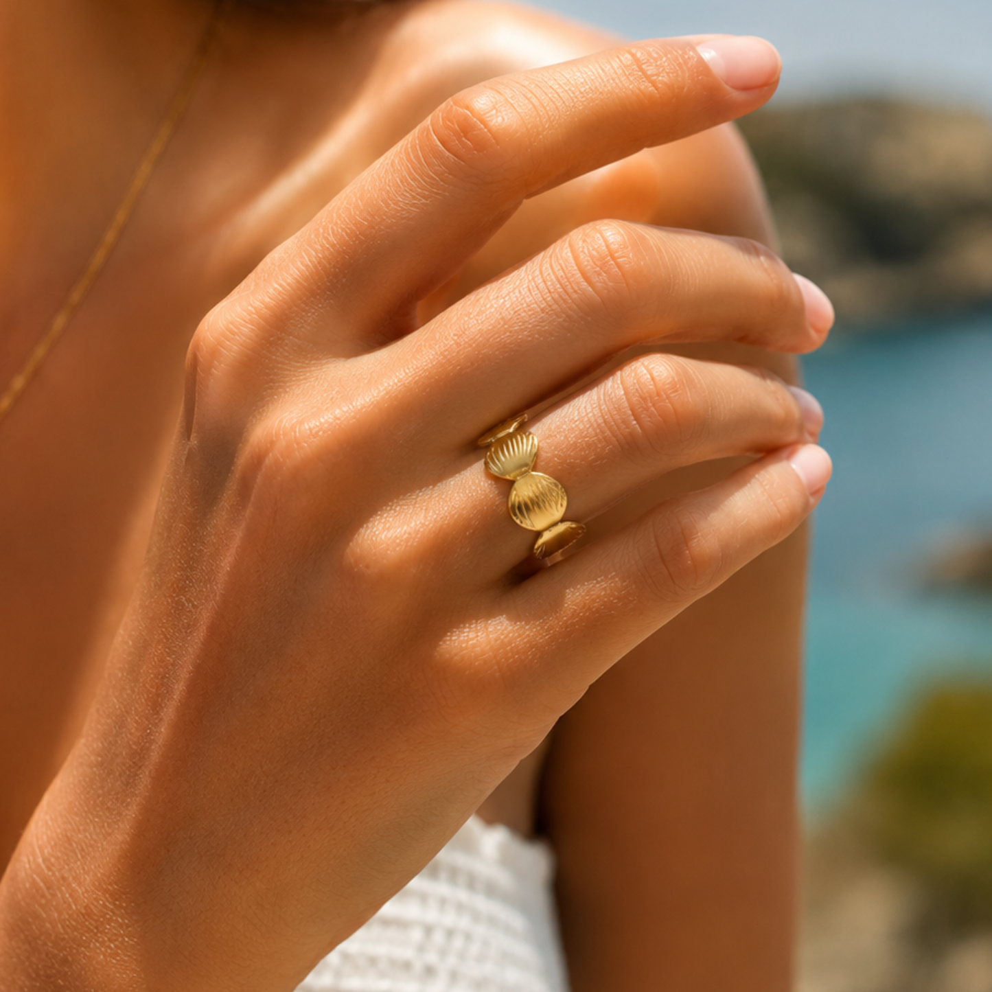 Shell Ring bicolor | Größenverstellbar