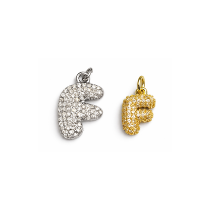 Balloon Letter Charm Big | Silber